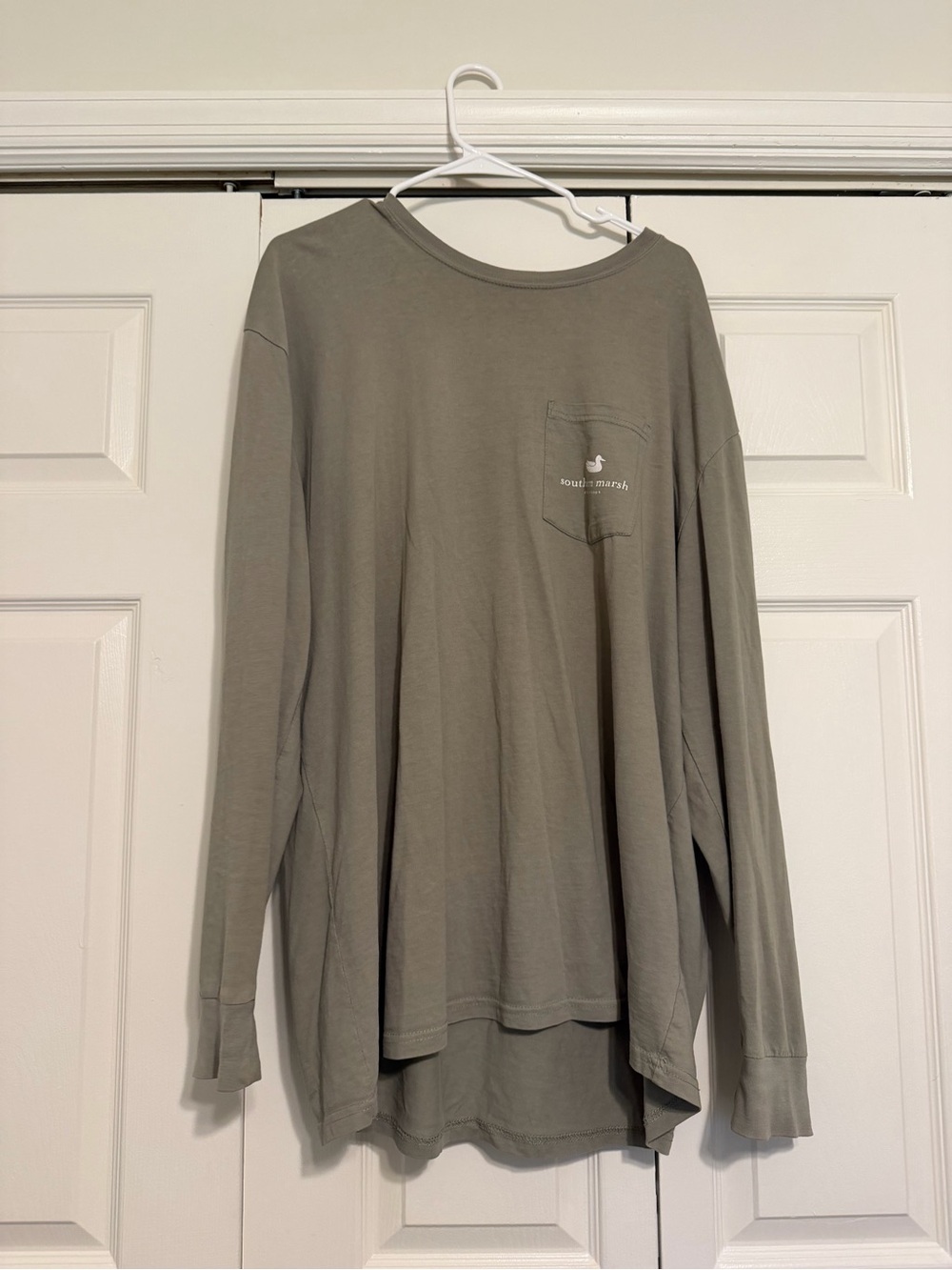 Southern Marsh Olive Green Long-Sleeve Pocket Tee
